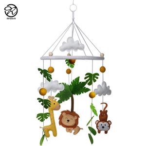 Felt Baby Crib Mobile Jungle Safari Nursery Mobiles Safari Dier Hanging Carrousel 220407
