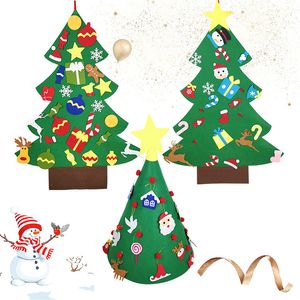 Filt Christmas Tree Christmas Decoration Santa Claus Kerstmis ornamenten DIY cadeau voor kinderen