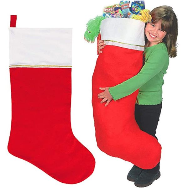 Suministros para árboles de Navidad de fieltro, 17,5x9 pulgadas, bolsas de saco de Papá Noel, medias de Navidad, decoración navideña, bolsa de regalo, venta al por mayor grande