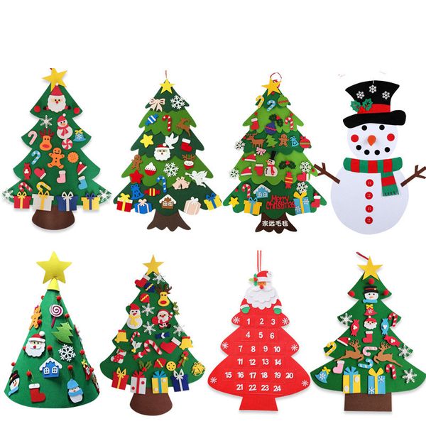 Fieltro de árboles de Navidad Puzzle hecho a mano niños DIY Decoración árbol juguetes 11 estilos