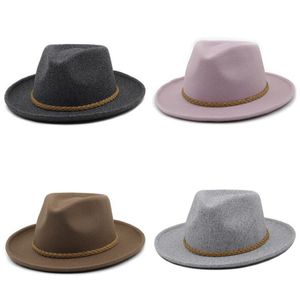 Sombreros Fedora de fieltro para hombre y mujer, sombrero para mujer y hombre 2021, sombreros de fieltro para mujer y hombre, gorra superior de Jazz, gorras para hombre y mujer, accesorios de moda para otoño e invierno, regalo de Navidad al por mayor