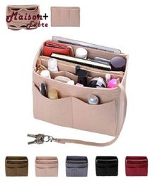 Vilten insteektas Rits Multi-pocket Handtas Portemonnee Organizer Houder Make-up reistas Cosmetische tassen en koffers dropship CY200518255I2975169