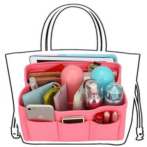 Felt Storage Bag Insert Purse Organizer For ToteHandbag Shaper Makeup Storage Organizer Women Cosmetic Organizer for Travel2655