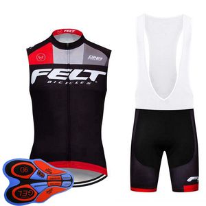 Felt Team 2021 Zomer Ademend Heren Fietsen Sleevless Jersey Vest Bib Shorts Set Bike Kleding Fiets Uniform Outdoor Sports Wear Ropa Ciclismo S21050647