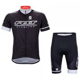 Equipo de fieltro Ciclismo Jersey Traje Manga corta Camisa Bib Shorts Conjuntos Hombres Verano Transpirable Ropa de bicicleta de montaña Use 3D Gel Pad H1225G