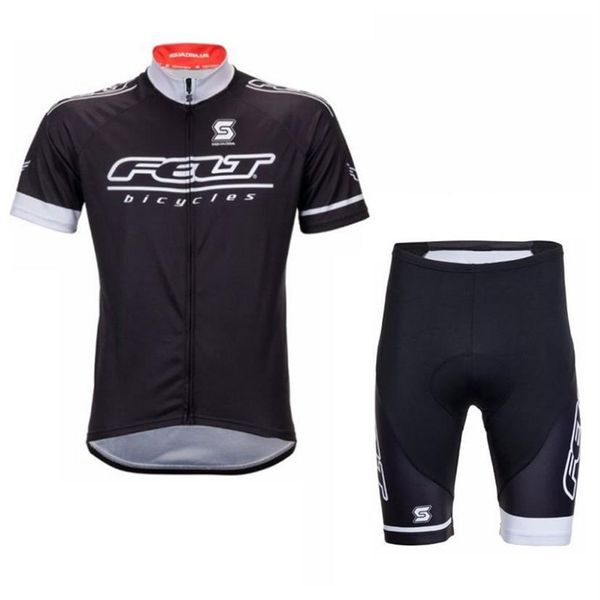 Equipo FELT Ciclismo Jersey Traje Manga corta Camisa Bib Shorts Conjuntos Hombres Verano Transpirable Ropa de bicicleta de montaña Use almohadilla de gel 3D H1254c