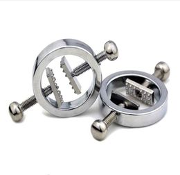 Anillos de esclavitud de acero inoxidable de metal ajustable para mujer, clips de prensa para pezones, kit de abrazaderas para apretar, dispositivo estimulador de senos para adultos BDSM6084469