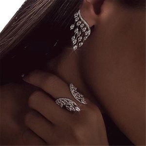 Bague ailes d'ange femme 925 argent sterling diamant fiançailles bague de mariage anneaux pour femmes doigt bijoux cadeau