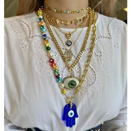 Femme bohême multicouche main pendentif chaîne collier femmes à la mode colliers collier bijoux cadeau en gros 240202
