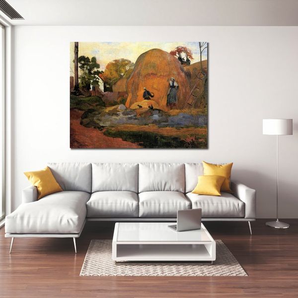 Femme Toile Art Jaune Haystacks Aka Golden Harvest Paul Gauguin Peintures À La Main Romantique Moderne Chambre Décor
