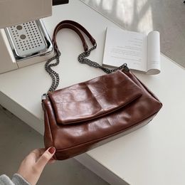 Femme chaîne sac Messenger fourre-tout za femmes 2022 luxe en cuir haute qualité rétro grande capacité sac à bandoulière femme marque