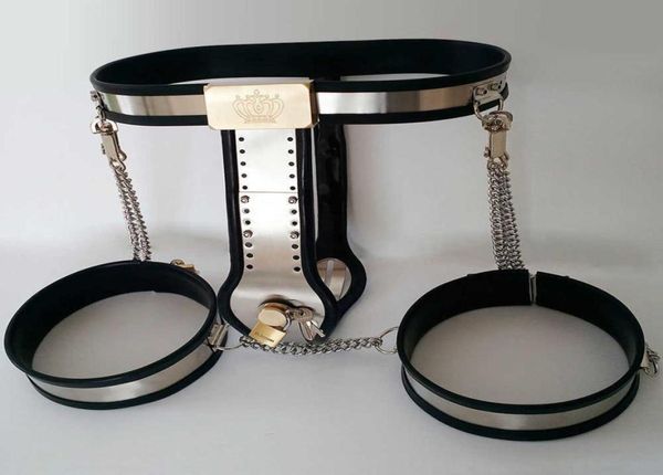 Cinturón femenino, pantalones, puños de anillo para muslo, Bondage BDSM, dispositivo de sujeción de Metal de acero inoxidable, juguetes eróticos sexys para mujeres y adultos 4564253