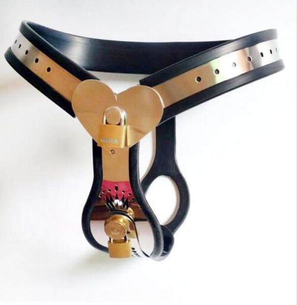 Cinturón de castidad femenina Dispositivos de castidad de acero inoxidable Tipo t Metal ropa interior BDSM Sexo para mujeres4856874