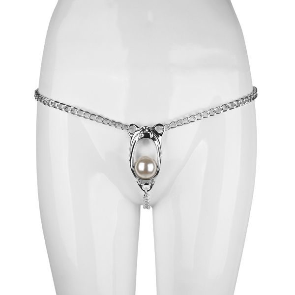 Dispositifs de chasteté féminine avec serrure en métal Abstinence Ceinture sexuelle BDSM Ensemble de bondage réglable Jouets sexuels pour femmes, dispositif de sangle de chasteté pour femmes anti-déraillement