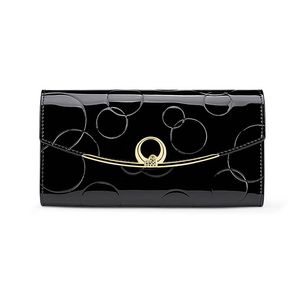 Pochette en cuir véritable pour femmes, portefeuille de luxe Anti-vol, porte-cartes de visite Long