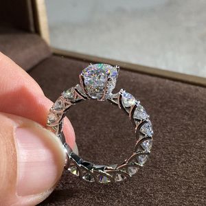 Femme Cristal Zircon Pierre Bague argent Bague de mariage bande Bijoux Bagues de fiançailles pour les femmes