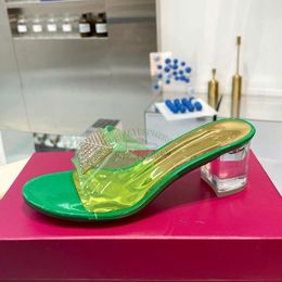 Sandales hauts de la créatrice de concepteurs féminines Été Original de haute qualité, couche de mode pour femmes en ramiement transparent transparent de plage moyens de plage sandales