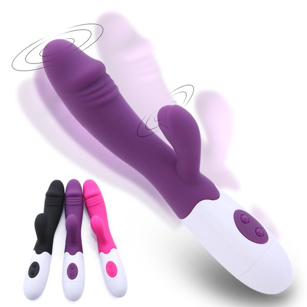 Gode femelle vibrateur point G Stimulation du Clitoris 7 vitesses Vibration Silicone double moteurs jouets sexy flexibles pour les femmes