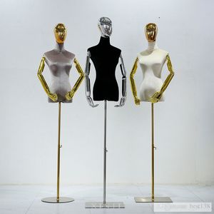 Mannequin femme électroplaqué main velours modèle magasin de vêtements pour femmes demi-corps modèle robe de mariée