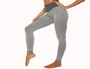 Leggings d'exercice féminin taille haute vêtements de Fitness imprimé hexagone pantalons de Yoga ascenseur fesses Gym vêtements de sport femmes corps mécanique Trous9570556