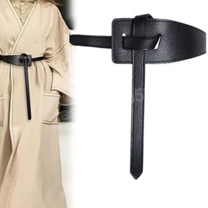 Ceinture de mode femme ceinture Corset en cuir large pour femmes ceinture noire nouée mince jupe manteau accessoires vestimentaires