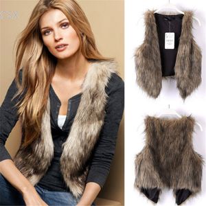 Gilet en fausse fourrure pour femme, gilet sans manches, vêtements d'extérieur, gilet court multi-tailles, automne hiver