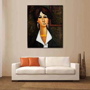 Figure féminine abstrait toile Art femme d'Alger 1917 Amedeo Modigliani peinture peint à la main oeuvre chambre Decor