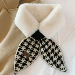 Vrouwelijke imitatie konijnenbont valse kraag slabbetje winter pluche sjaal, bijpassende warme slabbetje GD116541