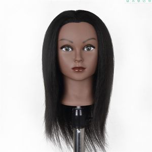 Têtes de mannequin femelles avec de vraies cheveux 100% humains pour tresser le mannequin africain pratique la tête de formation de coiffure