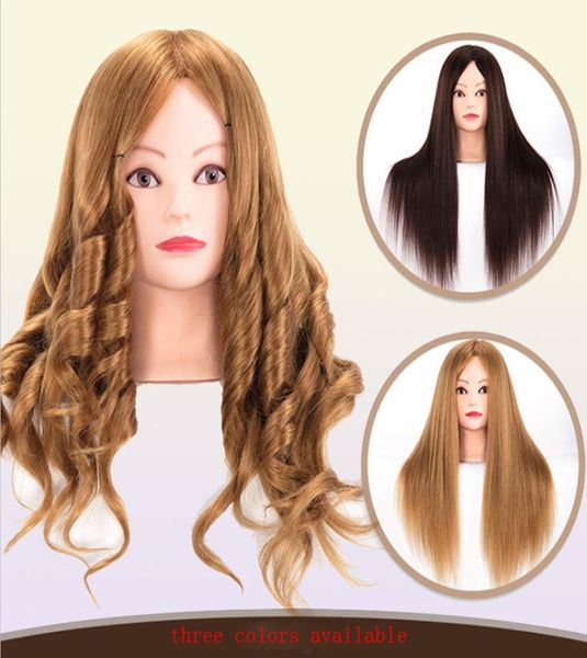 Cabezal de entrenamiento de maniquí femenino 8085 Cabeza de peinado de reales cabello ficticio muñeco cabezales para peluqueros peinados5269727