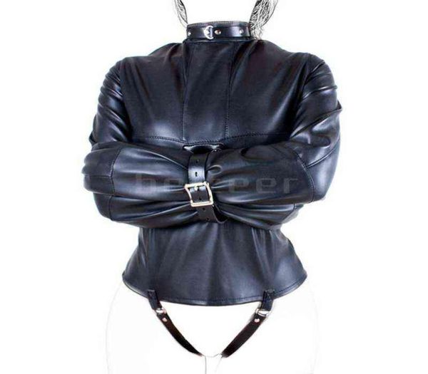 Femelle Pu En Cuir Réglable Lié Bondage Veste Droite Manteau Harnais De Corps Femmes Jeu De Rôle Fétiche Sex Toys pour Couple Adulte H9392507