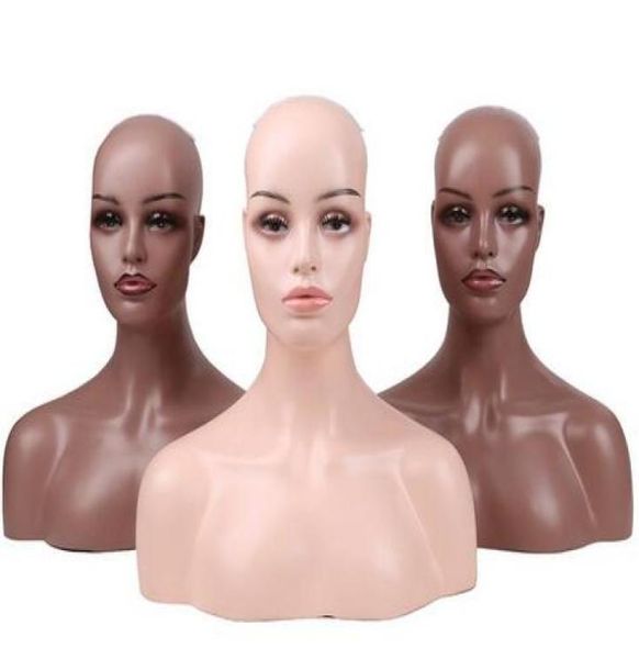 Tête de Mannequin réaliste en fibre de verre pour femme, buste pour perruques en dentelle, affichage de maquillage, modèle à Double épaule, tête 3642168