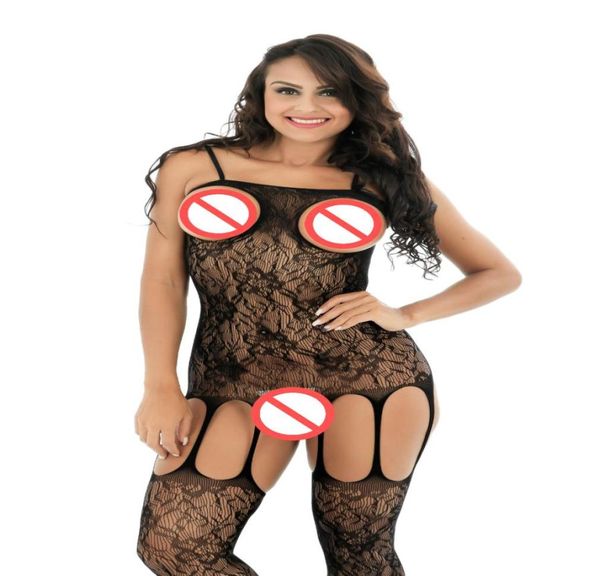 Lencería sexy femenina Pechos expuestos Lencería erótica Entrepierna abierta Ropa interior sexy Disfraces de pijamas Liga Bodystocking Body sexy3321002