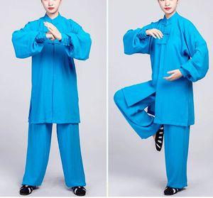 Femelle Springsummer Linn Tai Chi Wushu Suit Taijiquan Martial Arts Uniforms Kung Fu Performance Clothing Blue / Purple / Pink