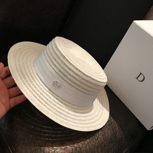 Femme été solide plage chapeaux élégant crème solaire décontracté chapeau de paille britannique court plat casquettes de soleil