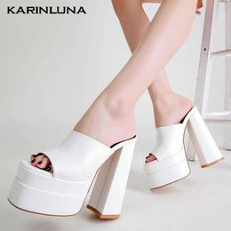 Femme Super Pumps Femmes Slip-On Slingbacks Karinluna Sandales High Heels Platage Platforme Summer Femme Mules Chaussures Pink T221209 86