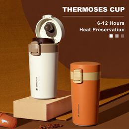 Vrouwelijke Thermoses Cup Koffie Vacuüm Isolatie Kop Mannelijke Thermos Mok Koude Beveiliging Vacuümflessen Verzegelde Reisauto Thermische fles