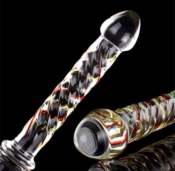 Femme Transparent Big Beads Crystal Glass Pinis Dildo Ribs Stick Anal Butt Plug Stimulator Sex Toy pour femmes1588525