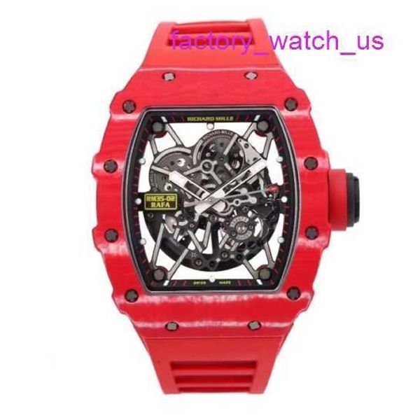 Montre Femme RM Montre Robe Montre RM35-02 Série Homme NTPT Fibre de Carbone Automatique Mécanique Montre Homme RM3502 Diable Rouge avec Carte de Sécurité