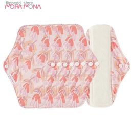 Vrouwelijke hygiëne Mora Mona 5pcs Waterdichte dames stoffen kussens Sanitaire servetten herbruikbare bamboe vrouwen menstruatie wasbare pads Lady Absorberende kussens Q240222