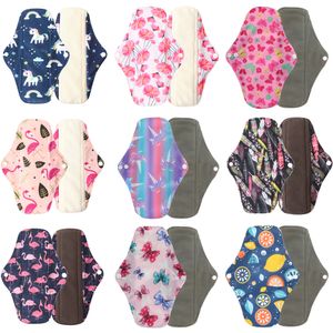 Feminine Hygiene Washable Menstrual Pad Panty Liner Reusable Cloth Sanitary pad Hygienic and Soft Charcoal Drop 221121