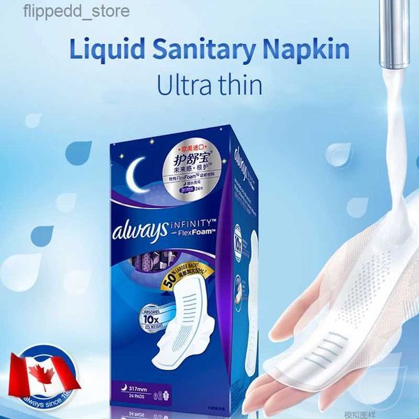 Higiene femenina Whisper Liquid Servilleta sanitaria Ultrafina para la noche 340 mm Siestas suaves para mujeres Tampón cómodo Q240222