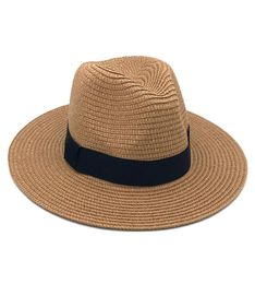 Sombrero panamá Vintage para mujer, sombrero Fedora de paja para hombre, sombrero para el sol para mujer, gorra con visera de playa para verano, gorra estilo Trilby de Jazz fresco Sombrero45535285321994