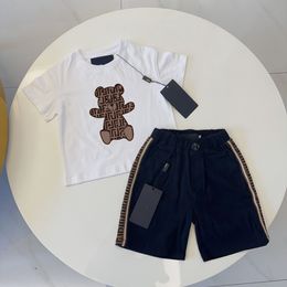 FEN bebé diseñador camiseta manga corta ropa para niños conjunto de dos piezas ropa para niños conjuntos para niños pequeños niños niñas ropa marca de lujo letras de verano osos