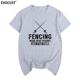Fencing Making Friends T-shirt Coton Men T-shirt Tshe Tshirt Womens 240423