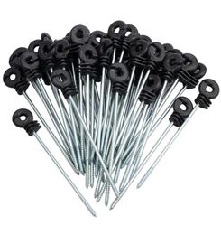 Cercado de trellis Puertas 25 PCS Aisladores de distancia de la cerca eléctrica Aisladores de anillo de plástico Tornillo largo para madera después del 3804471