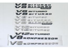 Fender Sides Letters V8 V12 Biturbo 4Matic Kompressor Turbo Badge Emblem Emblems Badges voor Mercedes Benz AMG1100259