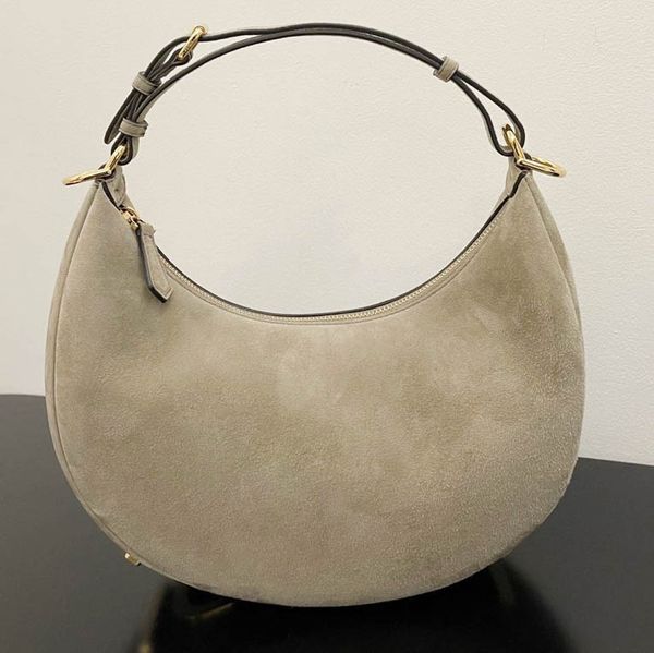 Graphie Petit Hobo Sac En Cuir Laminé Demi-Lune Designer Fermeture À Glissière De Luxe Sous Les Bras Sacs À Bandoulière Croissant Fond Femmes Sac À Main