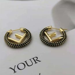 Fendin Earring Woman Gift New F Letter Boucles d'oreilles en diamant en diamants