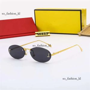 Fendis Gafas de sol Gafas de sol de diseñador Hombres Moda para mujer Gafas sin marco ovaladas de lujo Gafas Uv400 con caja 704 Gafas de sol FD